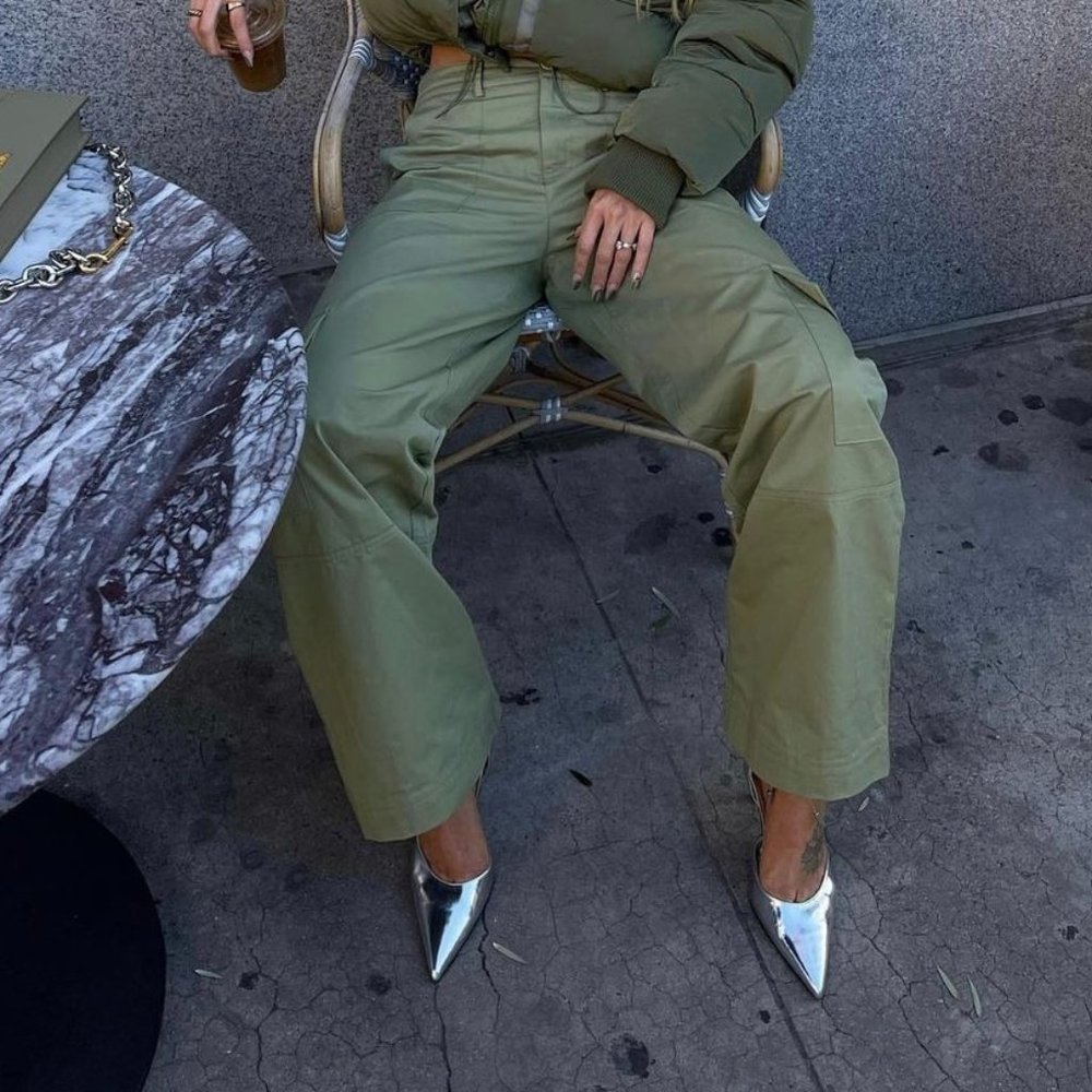 Princess Polly Green Cargo Pants